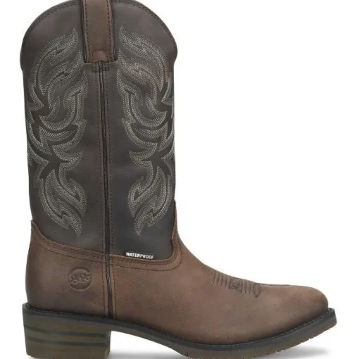 Double H Men's Tascosa 12" R Toe WP Western Classic Boot -Brown- DH4158