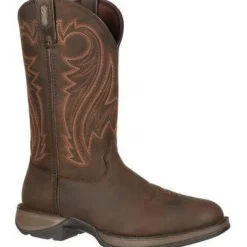 Durango Men's Rebel 12" Soft Toe Pull On Western Classic Boot- Chocolate- DB5464