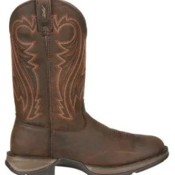 Durango Men's Rebel 12" Soft Toe Pull On Western Classic Boot- Chocolate- DB5464
