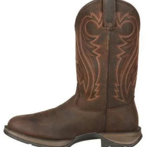 Durango Men's Rebel 12" Soft Toe Pull On Western Classic Boot- Chocolate- DB5464