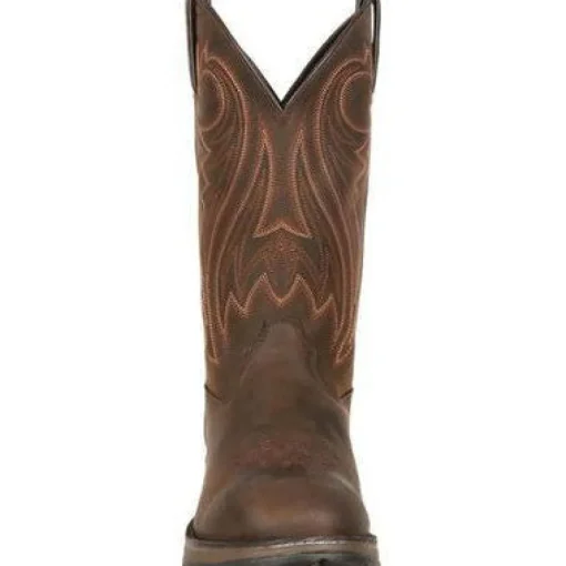 Durango Men's Rebel 12" Soft Toe Pull On Western Classic Boot- Chocolate- DB5464