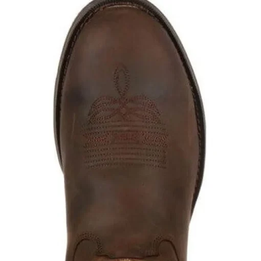 Durango Men's Rebel 12" Soft Toe Pull On Western Classic Boot- Chocolate- DB5464