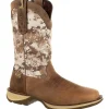 Durango Men's Rebel 12" Square Toe Pull-On Western Boot- Brown DDB0166
