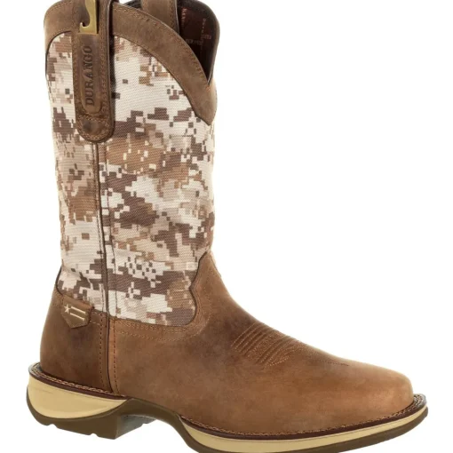 Durango Men's Rebel 12" Square Toe Pull-On Western Boot- Brown DDB0166