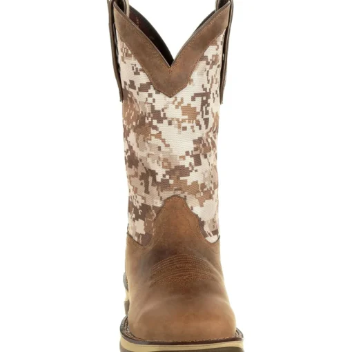 Durango Men's Rebel 12" Square Toe Pull-On Western Boot- Brown DDB0166