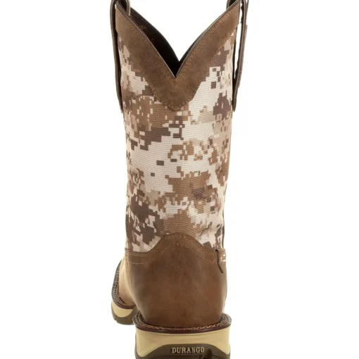 Durango Men's Rebel 12" Square Toe Pull-On Western Boot- Brown DDB0166