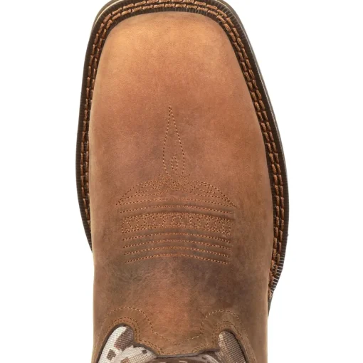 Durango Men's Rebel 12" Square Toe Pull-On Western Boot- Brown DDB0166