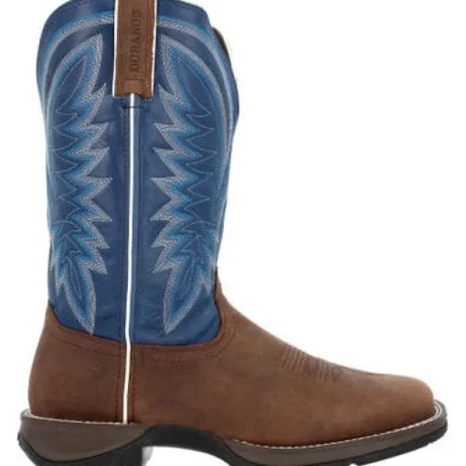 Durango Men's Rebel 12" ST Western Work Boot -Brown And Blue- DDB0429