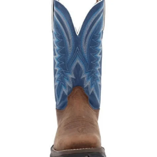 Durango Men's Rebel 12" ST Western Work Boot -Brown And Blue- DDB0429