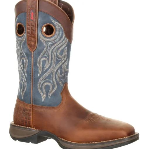 Durango Men's Rebel 12" Steel Toe Pull-On Western Boot- Brown- DDB0134