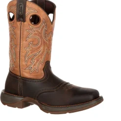 Durango Men's Rebel 11" Steel Toe WP Western Boot- Brown/Tan- DB019
