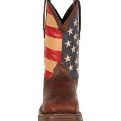 Durango Men's Rebel 11" Steel Toe Western Flag Boot - Brown - DB020