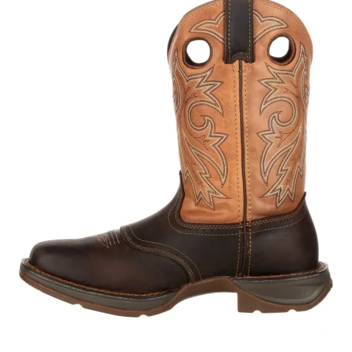 Durango Men's Rebel 11" Steel Toe WP Western Boot- Brown/Tan- DB019