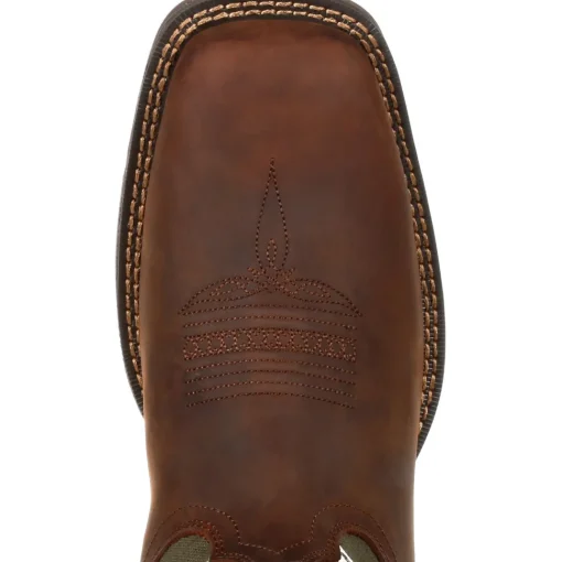 Durango Men's Rebel Army Green USA Print 12" Square Toe Western Boot