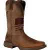 Durango Men's Rebel Distressed Flag Embroidery 12" Sqr Toe Western Boot