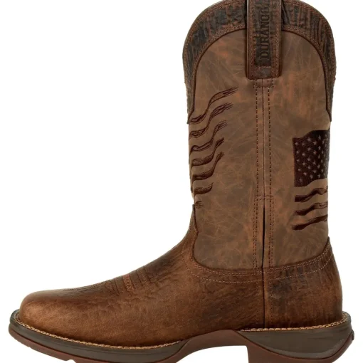 Durango Men's Rebel Distressed Flag Embroidery 12" Sqr Toe Western Boot