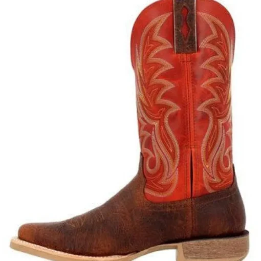 Durango Men's Rebel Pro 12" Soft Toe Western Classic Boot- Crunch/Red- DDB0476