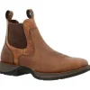 Durango Men's Rebel Red Dirt 6" ST Western Work Boot -Brown And Tan- DDB0460