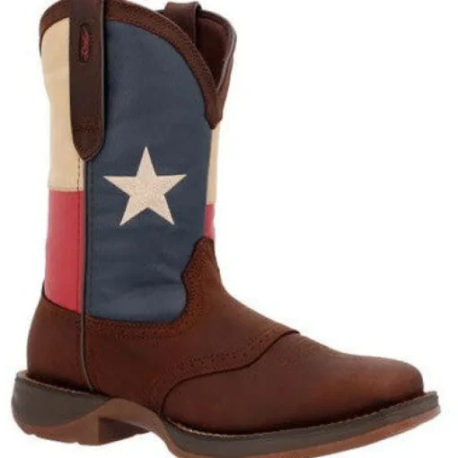 Durango Men's Rebel Texas Flag Soft Toe Western Classic Boot- Dark Brown- DB4446