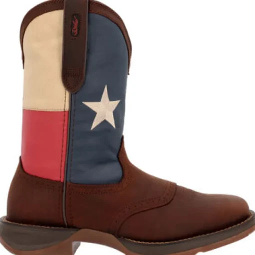 Durango Men's Rebel Texas Flag Soft Toe Western Classic Boot- Dark Brown- DB4446