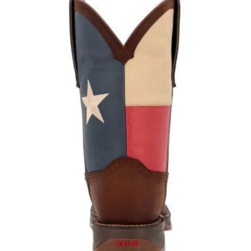 Durango Men's Rebel Texas Flag Soft Toe Western Classic Boot- Dark Brown- DB4446