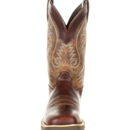 Durango Men's Ultra-Lite 12" Square Toe WP Western Boot- Brown- DDB0137