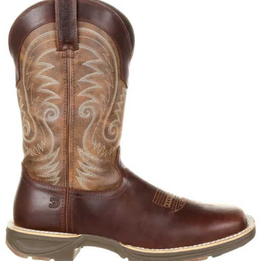 Durango Men's Ultra-Lite 12" Square Toe WP Western Boot- Brown- DDB0137