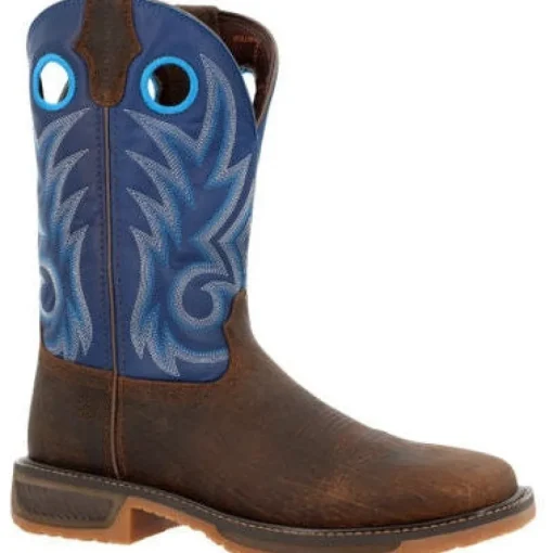 Durango Men's Workhorse 11" Worn Saddle Western Boot -Denim Blue- DDB0400