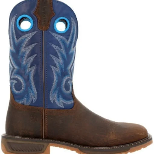 Durango Men's Workhorse 11" Worn Saddle Western Boot -Denim Blue- DDB0400