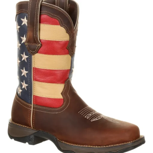Durango Women's Lady Rebel 10" Steel Toe Patriotic Flag Work Boot