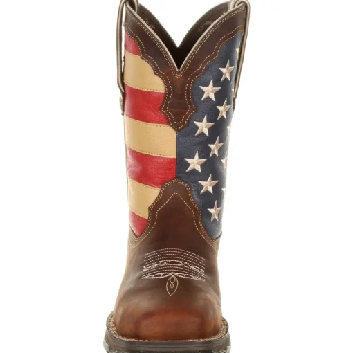 Durango Women's Lady Rebel 10" Steel Toe Patriotic Flag Work Boot