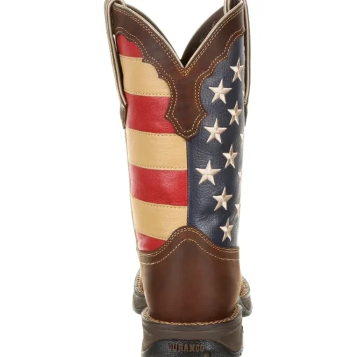 Durango Women's Lady Rebel 10" Steel Toe Patriotic Flag Work Boot