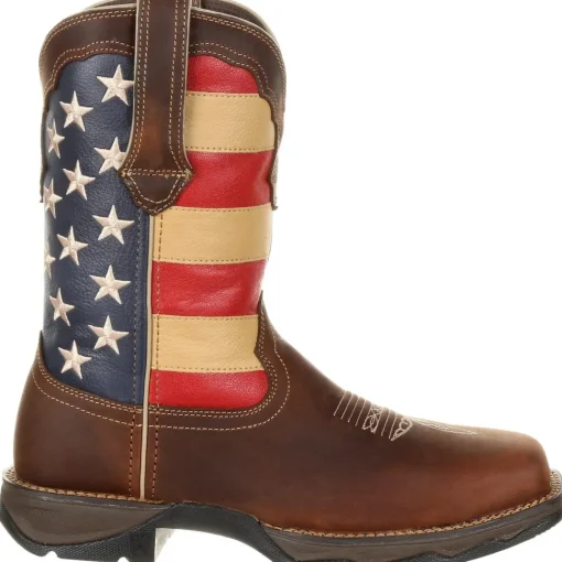 Durango Women's Lady Rebel 10" Steel Toe Patriotic Flag Work Boot