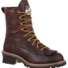 Georgia Men's 8" Steel Toe Waterproof Logger Work Boot - Brown - G7313