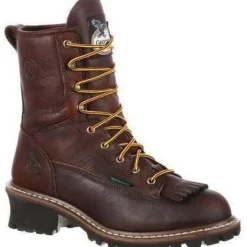 Georgia Men's 8" Steel Toe Waterproof Logger Work Boot - Brown - G7313