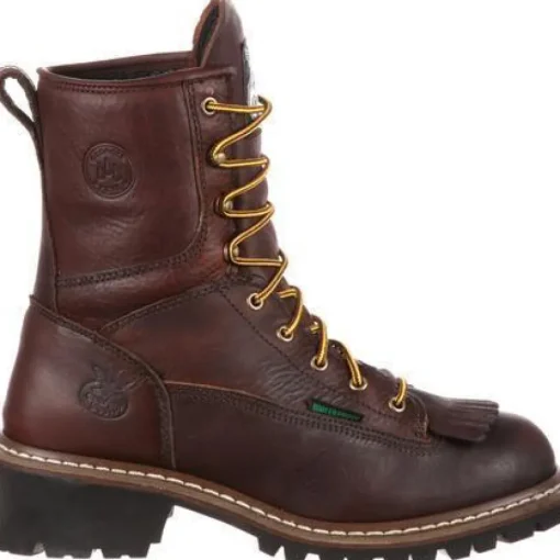 Georgia Men's 8" Steel Toe Waterproof Logger Work Boot - Brown - G7313