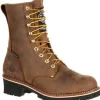 Georgia Men's 8" WP Steel Toe Ins. Logger Work Boot - Brown - GB00065