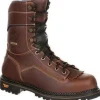 Georgia Men's AMP LT 9" Logger Low Heel WP Work Boot - Brown - GB00237
