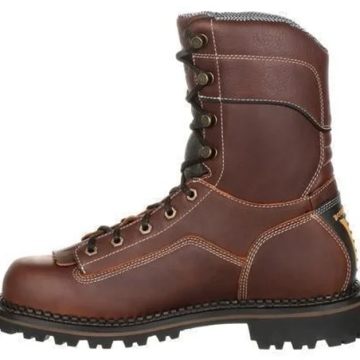 Georgia Men's AMP LT 9" Logger Low Heel WP Work Boot - Brown - GB00237