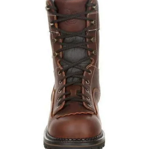 Georgia Men's AMP LT 9" Logger Low Heel WP Work Boot - Brown - GB00237
