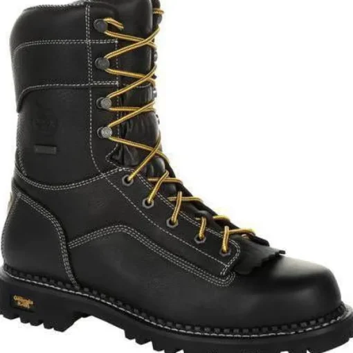 Georgia Men's Amp LT Logger 9" Comp Toe WP Work Boot - Black - GB00272