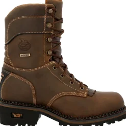 Georgia Men's AMP LT Logger 9" Comp Toe WP 600G Ins Work Boot- GB00491