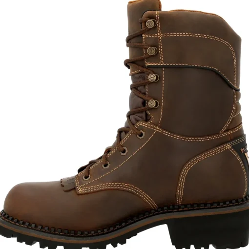 Georgia Men's AMP LT Logger 9" Comp Toe WP 600G Ins Work Boot- GB00491