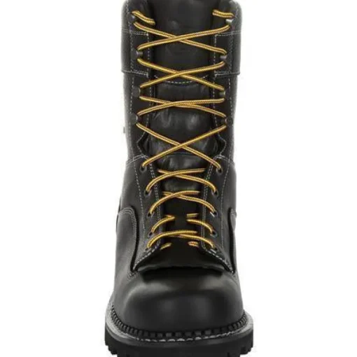 Georgia Men's Amp LT Logger 9" Comp Toe WP Work Boot - Black - GB00272