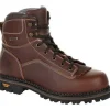 Georgia Men's Amp LT Low-Heel Logger 6" WP Work Boot - Brown - GB00270