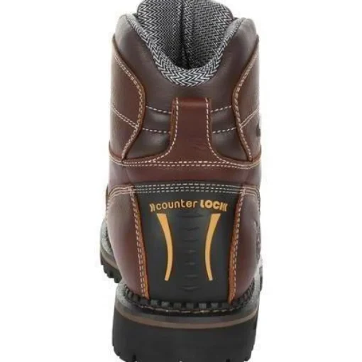 Georgia Men's Amp LT Low-Heel Logger 6" WP Work Boot - Brown - GB00270