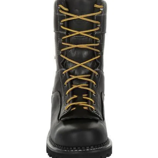 Georgia Men's Amp LT Low-Heel Logger 9" WP Work Boot - Black - GB00271