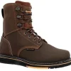 Georgia Men's Amp Lt Power 8" Wedge Slip Resist Work Boot -Brown- GB00520