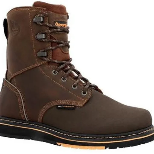 Georgia Men's Amp Lt Power 8" Wedge Slip Resist Work Boot -Brown- GB00520