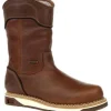 Georgia Men's Amp Lt Wedge 10" WP Steel Toe Pull Work Boot -Brown- GB00517